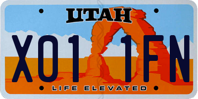 UT license plate X011FN