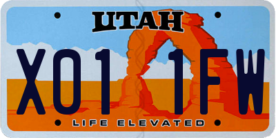 UT license plate X011FW