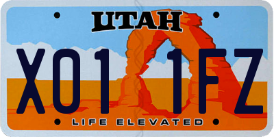 UT license plate X011FZ