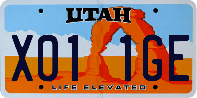 UT license plate X011GE