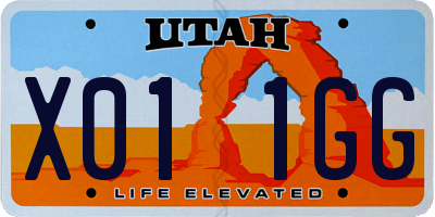 UT license plate X011GG