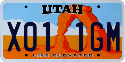 UT license plate X011GM