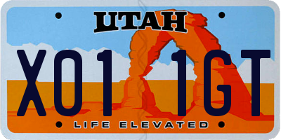 UT license plate X011GT