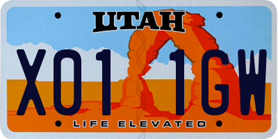 UT license plate X011GW