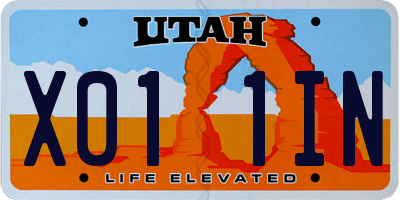 UT license plate X011IN