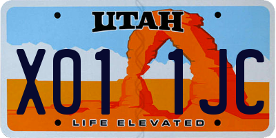 UT license plate X011JC