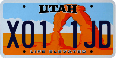 UT license plate X011JD