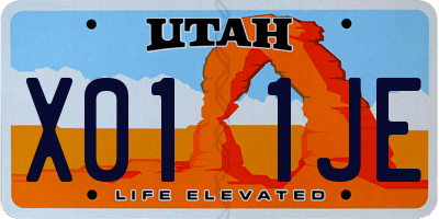 UT license plate X011JE