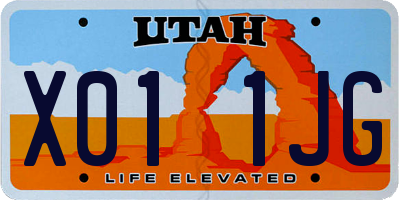 UT license plate X011JG