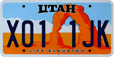 UT license plate X011JK