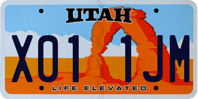UT license plate X011JM