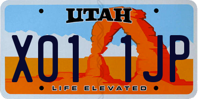 UT license plate X011JP