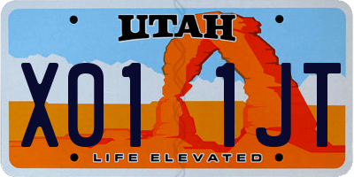 UT license plate X011JT