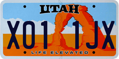 UT license plate X011JX