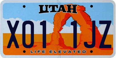 UT license plate X011JZ