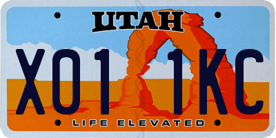 UT license plate X011KC
