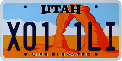 UT license plate X011LI