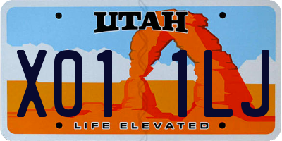 UT license plate X011LJ