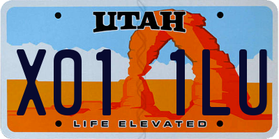 UT license plate X011LU