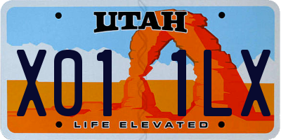UT license plate X011LX