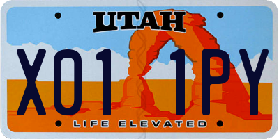 UT license plate X011PY