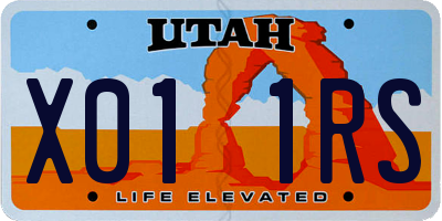 UT license plate X011RS