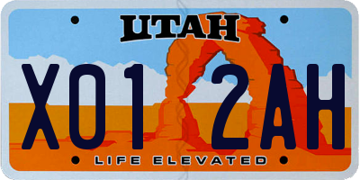 UT license plate X012AH