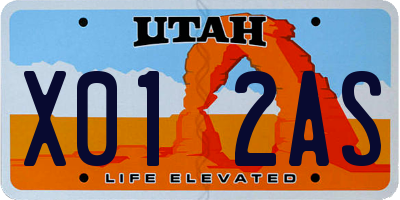 UT license plate X012AS