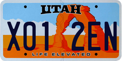 UT license plate X012EN