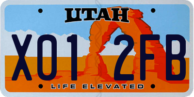 UT license plate X012FB