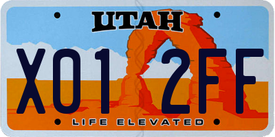 UT license plate X012FF
