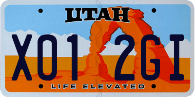 UT license plate X012GI