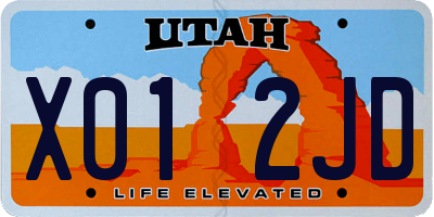 UT license plate X012JD