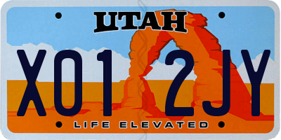 UT license plate X012JY
