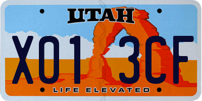UT license plate X013CF