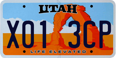 UT license plate X013CP