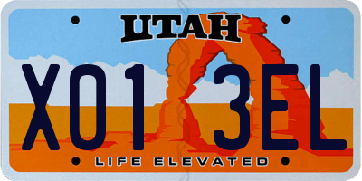 UT license plate X013EL
