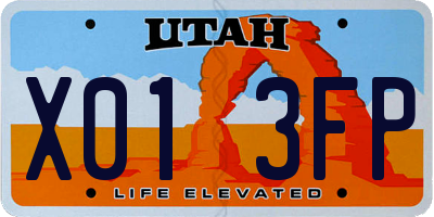 UT license plate X013FP