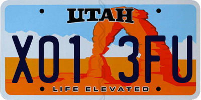 UT license plate X013FU