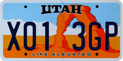 UT license plate X013GP