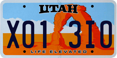 UT license plate X013IO