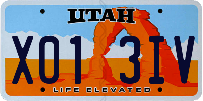 UT license plate X013IV