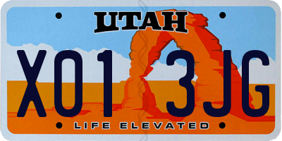 UT license plate X013JG