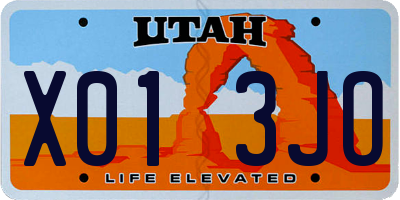UT license plate X013JO
