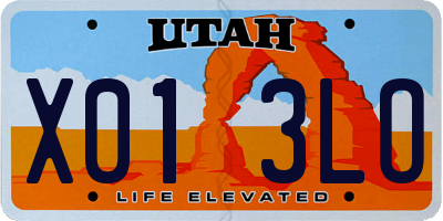 UT license plate X013LO