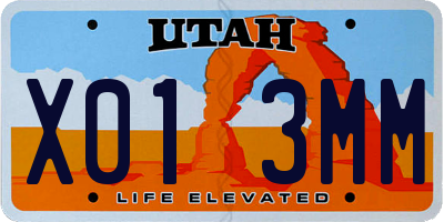 UT license plate X013MM