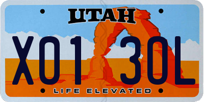 UT license plate X013OL