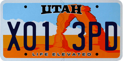 UT license plate X013PD