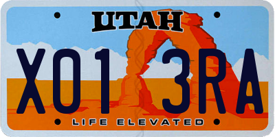 UT license plate X013RA