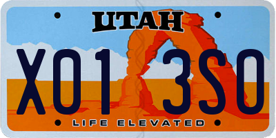 UT license plate X013SO